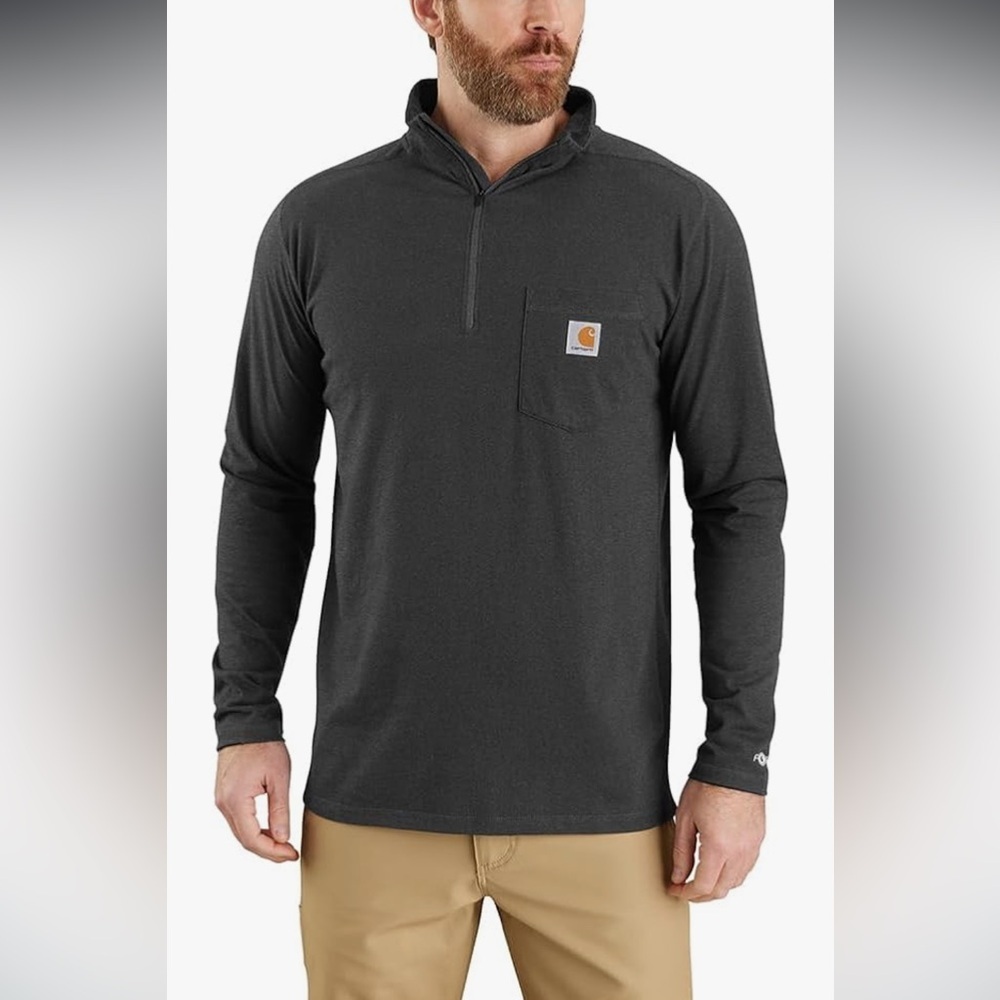 Carhartt Force Relaxed Fit Midweight Long-Sleeve Quarter-Zip Mock-Neck Shirt
